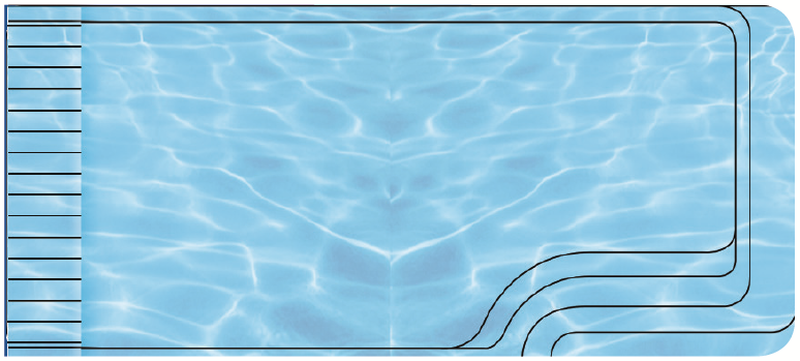 caillebotis immergé dans piscine polyester