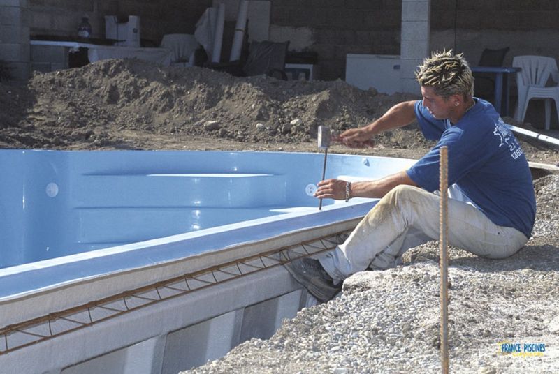 Ferraillage piscine coque avec fer triangulaire