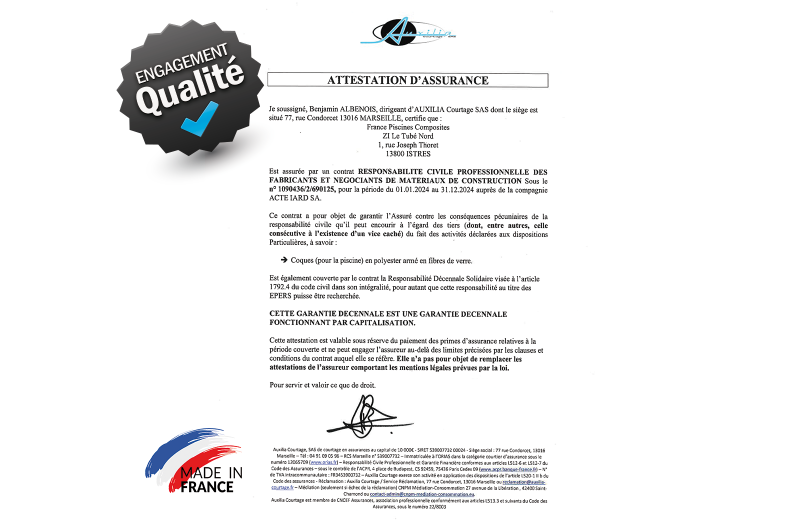 ACHETER UNE PISCINE EN POLYESTER RENFORCÉE ET GARANTIE 10 ANS PAR CAPITALISATION